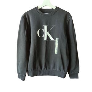Calvin Klein Men's Black Fleece Crewneck Sweatshirt XS